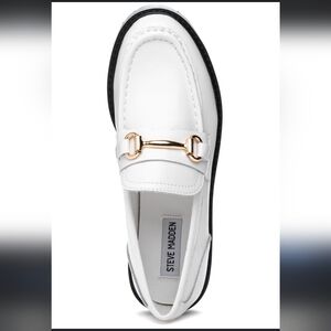 Steve Madden Lando White Loafers
